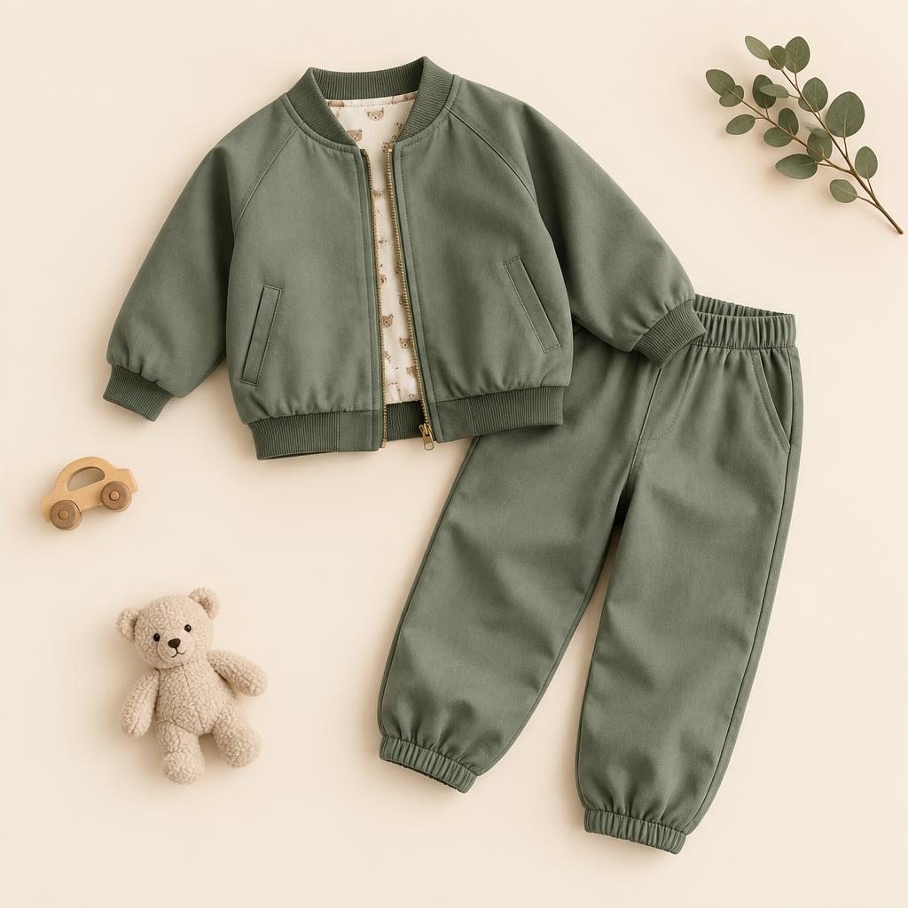 Set Chaqueta Bomber + Pantalón con Resorte en Tobillo vista adicional